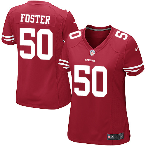 Nike 49ers #50 Reuben Foster Red Team Color Womens Stitched NFL 