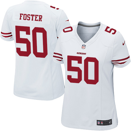 Nike 49ers #50 Reuben Foster White Womens Stitched NFL Elite Jersey