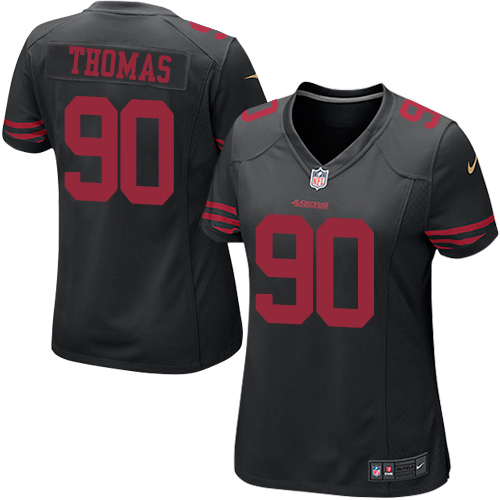 Nike 49ers #90 Solomon Thomas Black Alternate Womens Stitched NF