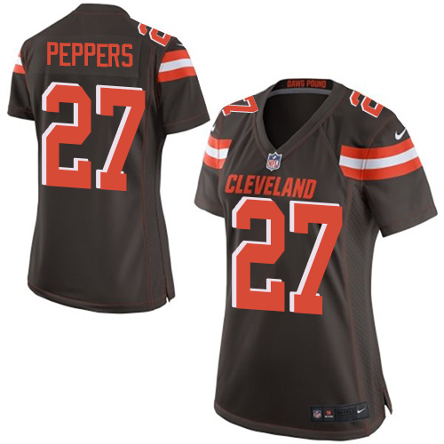 Nike Browns #27 Jabrill Peppers Brown Team Color Womens Stitched