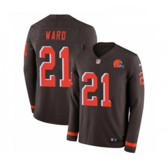 Mens Nike Cleveland Browns 21 Denzel Ward Limited Brown Therma L