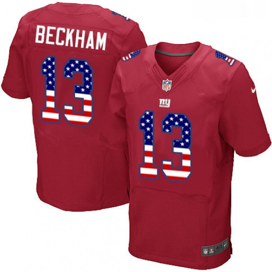 Mens Nike New York Giants 13 Odell Beckham Jr Elite Red Alternat