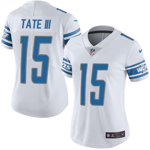 Nike Lions #15 Golden Tate III White Womens Stitched NFL Limited