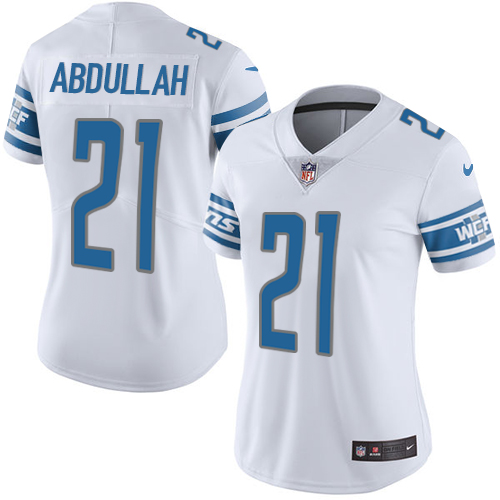 Nike Lions #21 Ameer Abdullah White Womens Stitched NFL Limited 