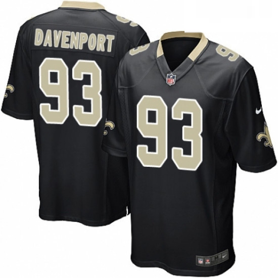 Mens Nike New Orleans Saints 93 Marcus Davenport Game Black Team