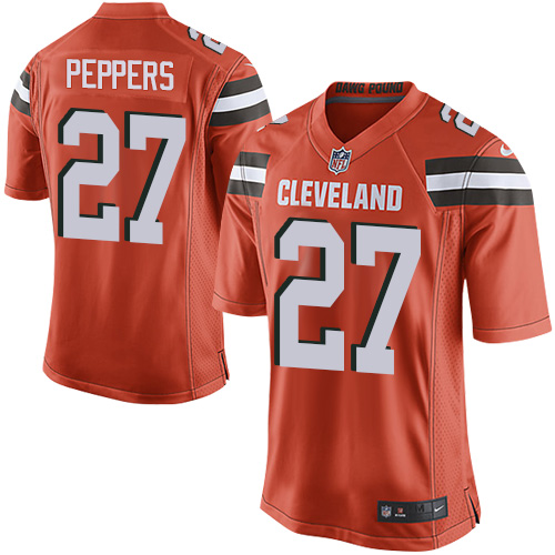 Nike Browns #27 Jabrill Peppers Orange Alternate Youth Stitched NFL New Elite Jersey