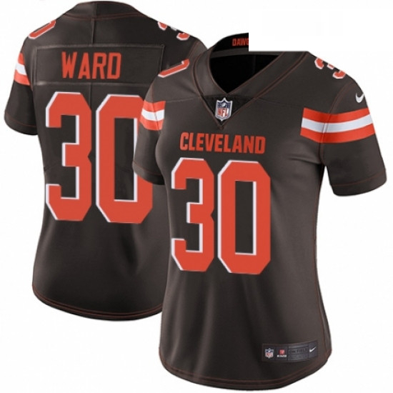 Womens Nike Cleveland Browns 30 Denzel Ward Brown Team Color Vapor Untouchable Limited Player NFL Je