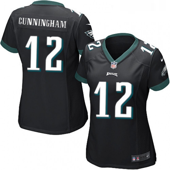 Womens Nike Philadelphia Eagles 12 Randall Cunningham Game Black Alternate NFL Jersey