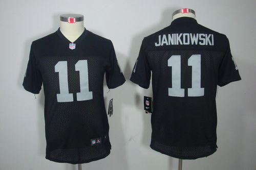 Nike Raiders #11 Sebastian Janikowski Black Team Color Youth Stitched NFL Limited Jersey