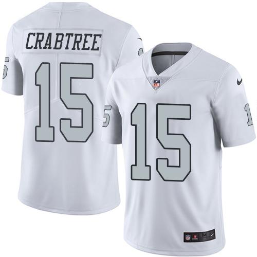 Nike Raiders #15 Michael Crabtree White Youth Stitched NFL Limit
