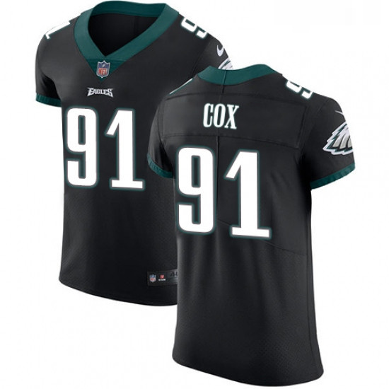 Mens Nike Philadelphia Eagles 91 Fletcher Cox Black Alternate Vapor Untouchable Elite Player NFL Jer