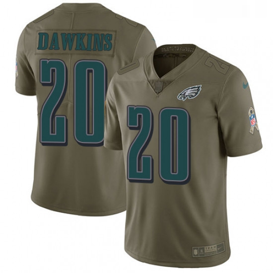 Mens Nike Philadelphia Eagles 20 Brian Dawkins Limited Olive 201