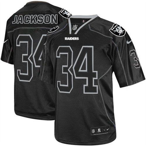 Nike Raiders #34 Bo Jackson Lights Out Black Youth Stitched NFL 