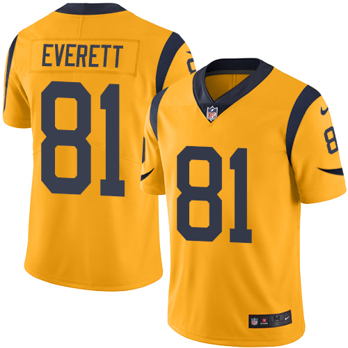 Nike Rams #81 Gerald Everett Gold Youth Stitched NFL Limited Rus