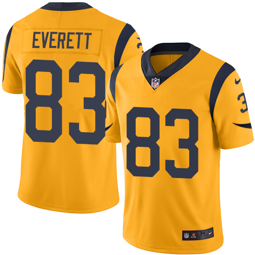 Nike Rams #83 Gerald Everett Gold Youth Stitched NFL Limited Rus