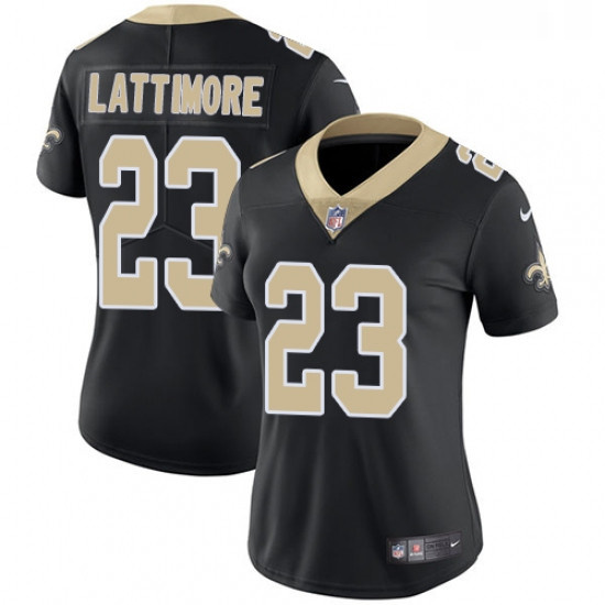 Womens Nike New Orleans Saints 23 Marshon Lattimore Black Team Color Vapor Untouchable Limited Playe