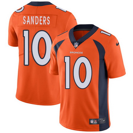 Nike Broncos #10 Emmanuel Sanders Orange Team Color Mens Stitched NFL Vapor Untouchable Limited Jers