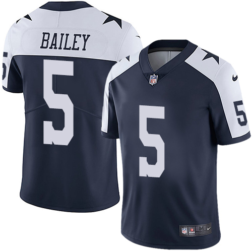 Nike Cowboys #5 Dan Bailey Navy Blue Thanksgiving Mens Stitched NFL Vapor Untouchable Limited Throwb