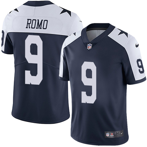 Nike Cowboys #9 Tony Romo Navy Blue Thanksgiving Mens Stitched NFL Vapor Untouchable Limited Throwba