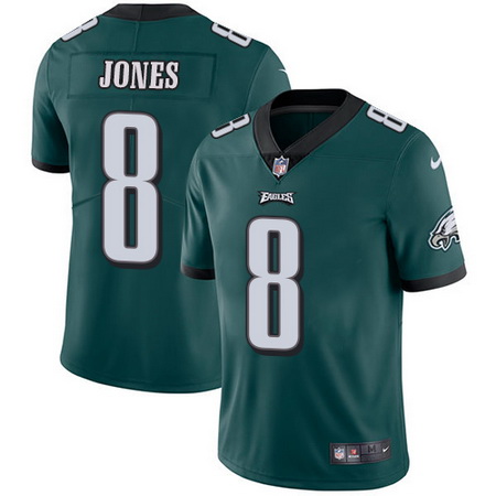 Nike Eagles #8 Donnie Jones Midnight Green Team Color Mens Stitched NFL Vapor Untouchable Limited Je