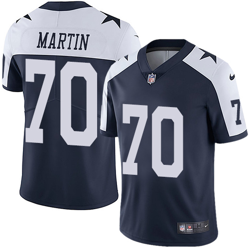 Nike Cowboys #70 Zack Martin Navy Blue Thanksgiving Mens Stitched NFL Vapor Untouchable Limited Thro