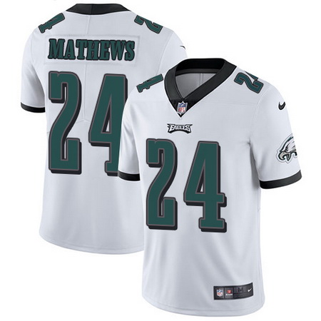 Nike Eagles #24 Ryan Mathews White Mens Stitched NFL Vapor Untouchable Limited Jersey