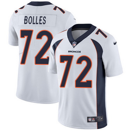 Nike Broncos #72 Garett Bolles White Mens Stitched NFL Vapor Untouchable Limited Jersey