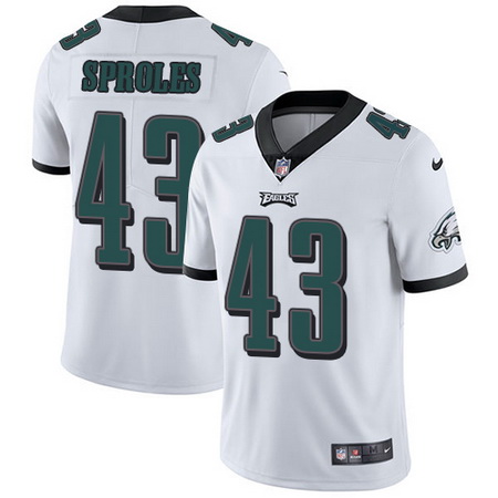 Nike Eagles #43 Darren Sproles White Mens Stitched NFL Vapor Untouchable Limited Jersey