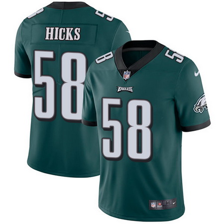 Nike Eagles #58 Jordan Hicks Midnight Green Team Color Mens Stitched NFL Vapor Untouchable Limited J