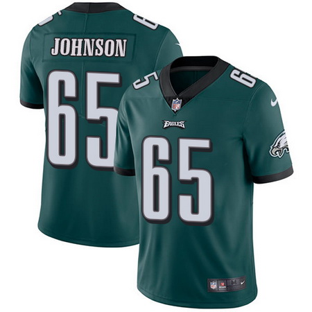 Nike Eagles #65 Lane Johnson Midnight Green Team Color Mens Stitched NFL Vapor Untouchable Limited J