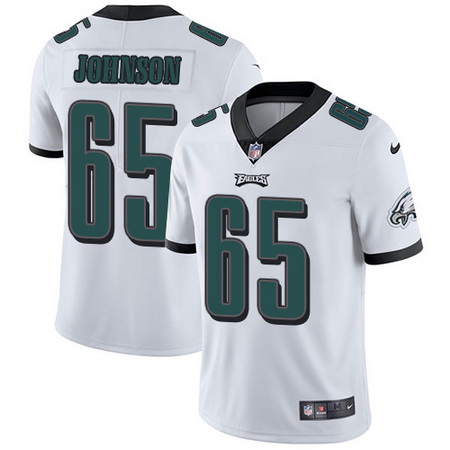 Nike Eagles #65 Lane Johnson White Mens Stitched NFL Vapor Untouchable Limited Jersey