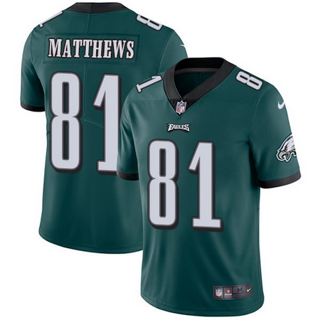 Nike Eagles #81 Jordan Matthews Midnight Green Team Color Mens Stitched NFL Vapor Untouchable Limite