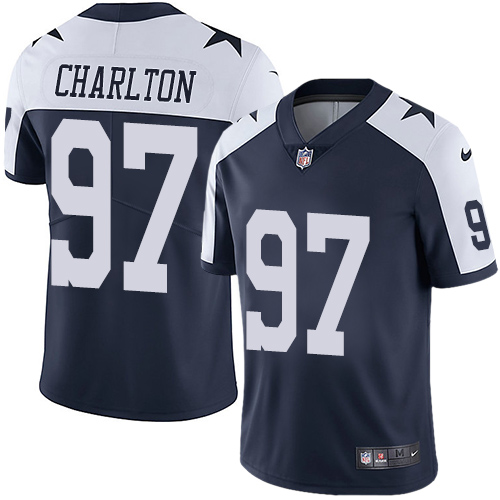 Nike Cowboys #97 Taco Charlton Navy Blue Thanksgiving Mens Stitched NFL Vapor Untouchable Limited Th