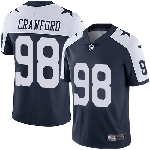 Nike Cowboys #98 Tyrone Crawford Navy Blue Thanksgiving Mens Stitched NFL Vapor Untouchable Limited 