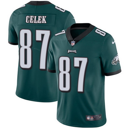 Nike Eagles #87 Brent Celek Midnight Green Team Color Mens Stitched NFL Vapor Untouchable Limited Je