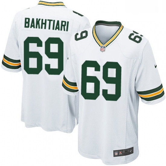 Men Nike Green Bay Packers 69 David Bakhtiari Game White NFL Jersey