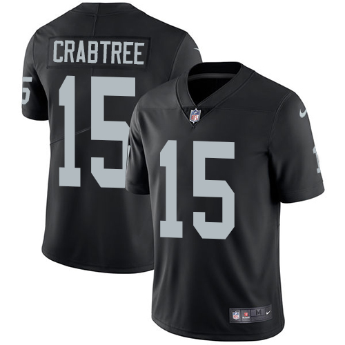 Nike Raiders #15 Michael Crabtree Black Team Color Mens Stitched NFL Vapor Untouchable Limited Jerse