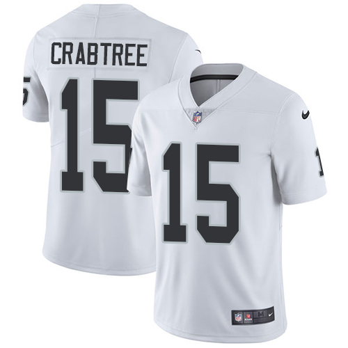 Nike Raiders #15 Michael Crabtree White Mens Stitched NFL Vapor Untouchable Limited Jersey