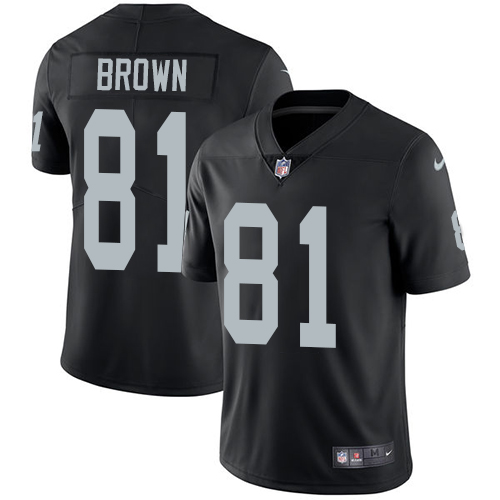 Nike Raiders #81 Tim Brown Black Team Color Mens Stitched NFL Vapor Untouchable Limited Jersey