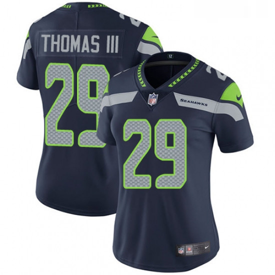 Womens Nike Seattle Seahawks 29 Earl Thomas III Steel Blue Team Color Vapor Untouchable Limited Play