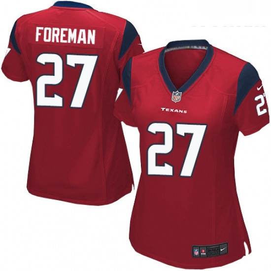 Womens Nike Houston Texans 27 DOnta Foreman Game Red Alternate NFL Jersey