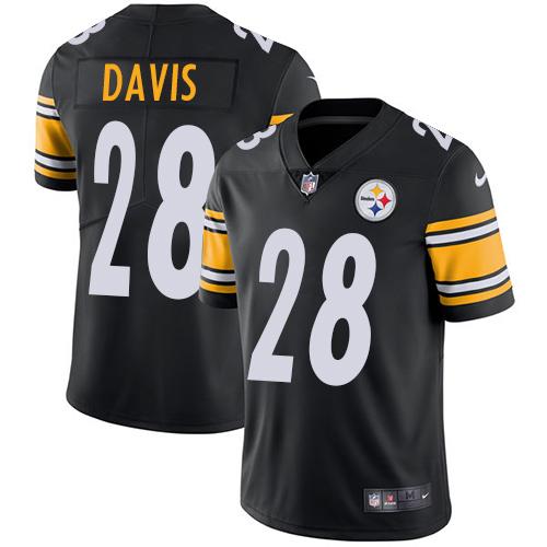 Nike Steelers #28 Sean Davis Black Team Color Mens Stitched NFL Vapor Untouchable Limited Jersey