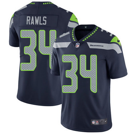 Nike Seahawks #34 Thomas Rawls Steel Blue Team Color Mens Stitched NFL Vapor Untouchable Limited Jer