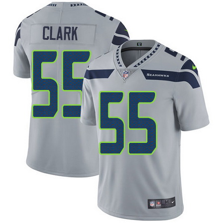 Nike Seahawks #55 Frank Clark Grey Alternate Mens Stitched NFL Vapor Untouchable Limited Jersey