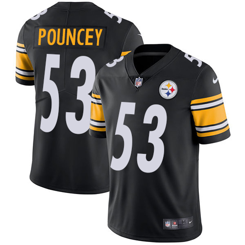 Nike Steelers #53 Maurkice Pouncey Black Team Color Mens Stitched NFL Vapor Untouchable Limited Jers