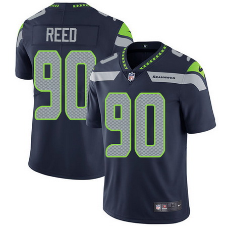 Nike Seahawks #90 Jarran Reed Steel Blue Team Color Mens Stitched NFL Vapor Untouchable Limited Jers