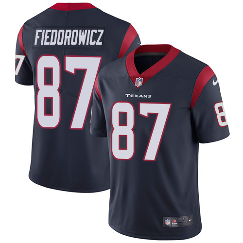 Nike Texans #87 C J  Fiedorowicz Navy Blue Team Color Mens Stitched NFL Vapor Untouchable Limited Je