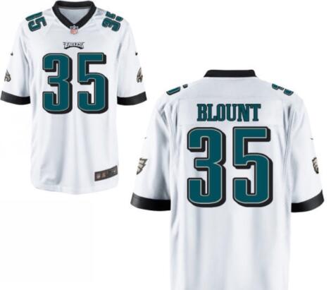 Men Eagle #35 Blount White ELite Jersey