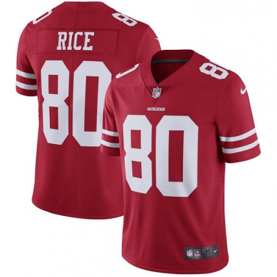 Youth Nike San Francisco 49ers 80 Jerry Rice Red Team Color Vapor Untouchable Limited Player NFL Jer
