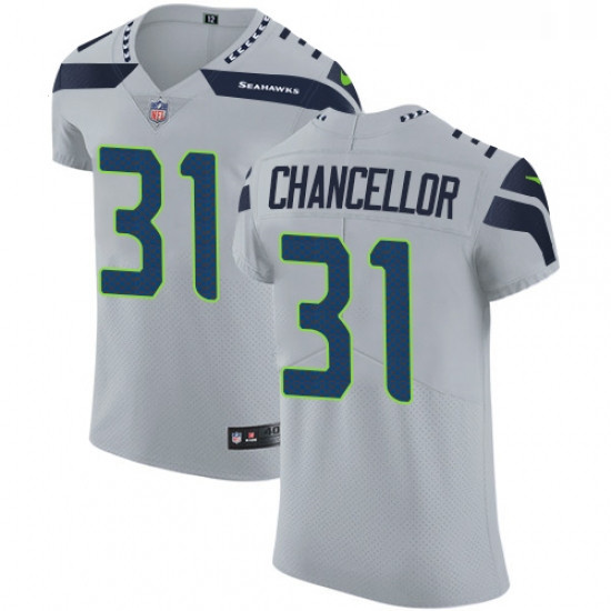 Mens Nike Seattle Seahawks 31 Kam Chancellor Grey Alternate Vapor Untouchable Elite Player NFL Jerse